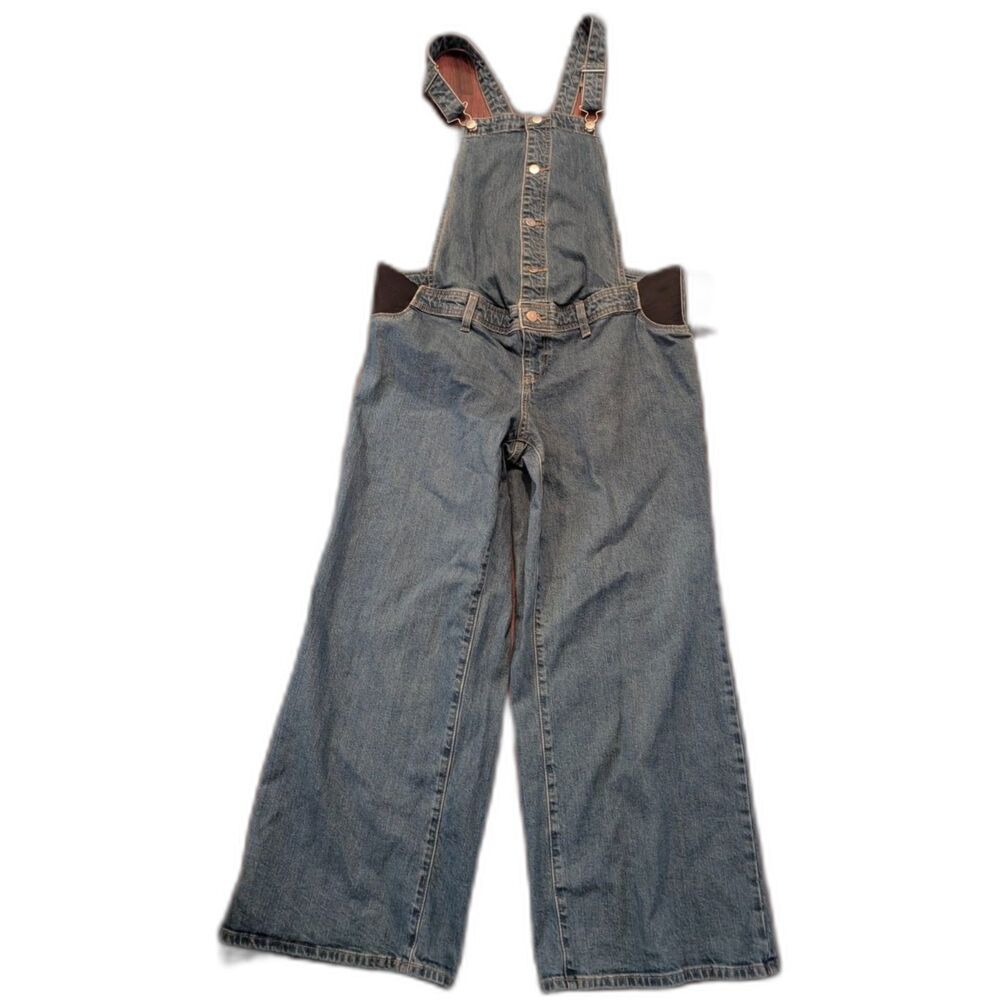 Isabel Maternity by Ingrid + Isabel Denim Overalls Size 12 NWT